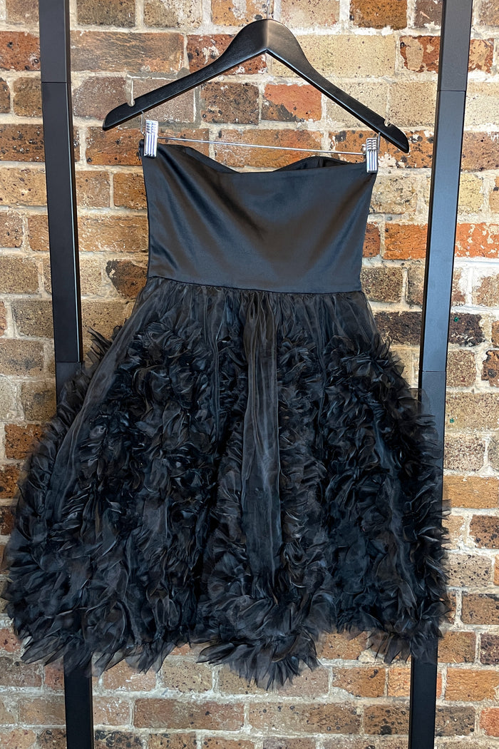 7th Vision Black Strapless Puff Mini Dress image 1