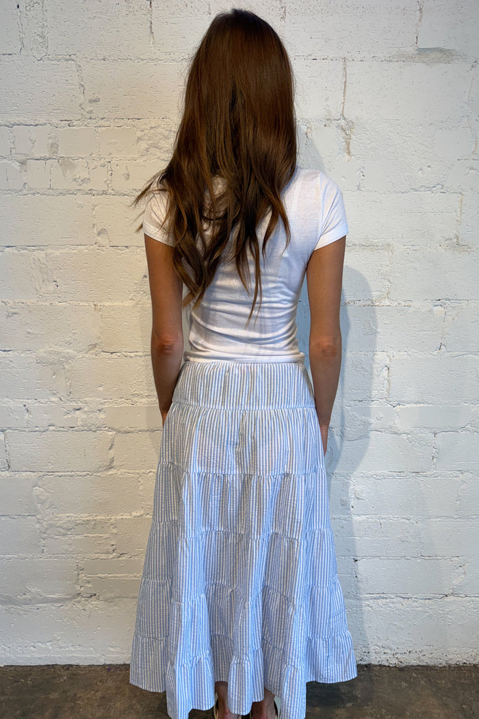 Blue Abagail Stripe Maxi Skirt, skirt, skirts, maxi skirt, dallas boutique, adeline boutique, boutique