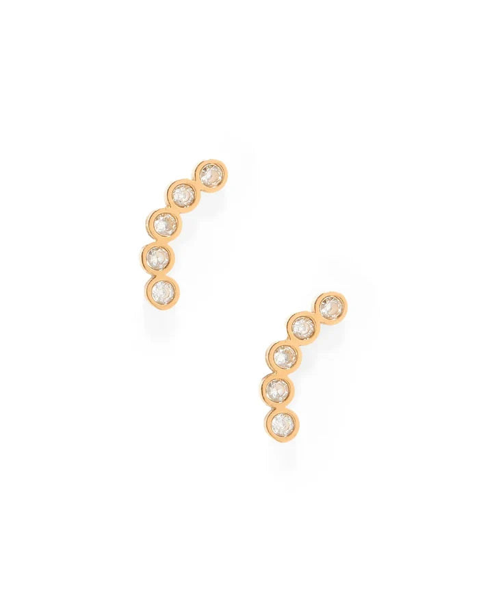 Abigail Sparkle Gold | Screwback Stud Earrings