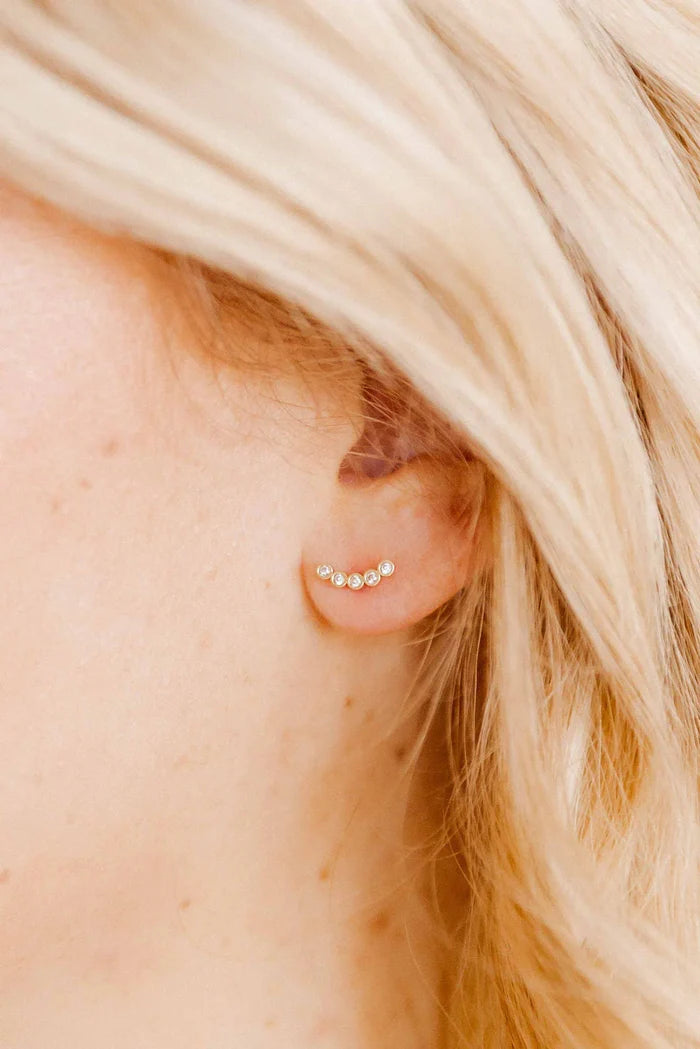 Abigail Sparkle Gold | Screwback Stud Earrings