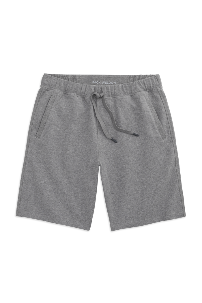 Front view of ACE Sweatshort 9” in Grey Heather
