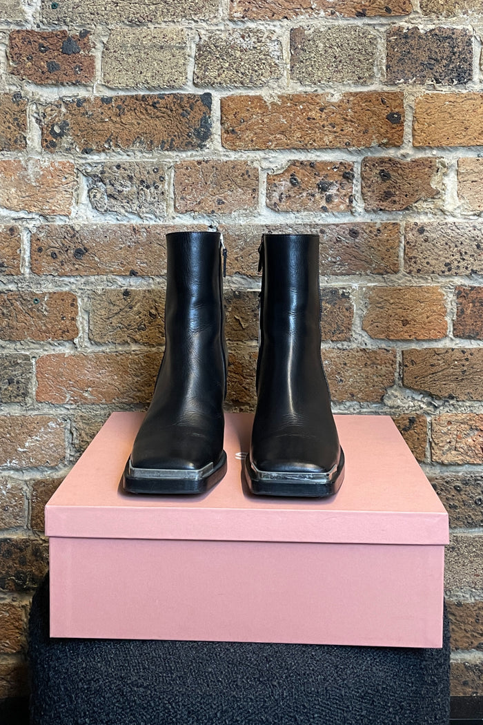 Acne Studios Chisel Toe Black Leather Boots image 1