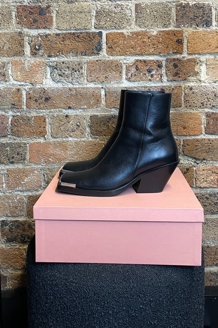 Acne Studios Chisel Toe Black Leather Boots image 2