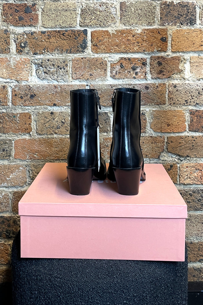 Acne Studios Chisel Toe Black Leather Boots image 3