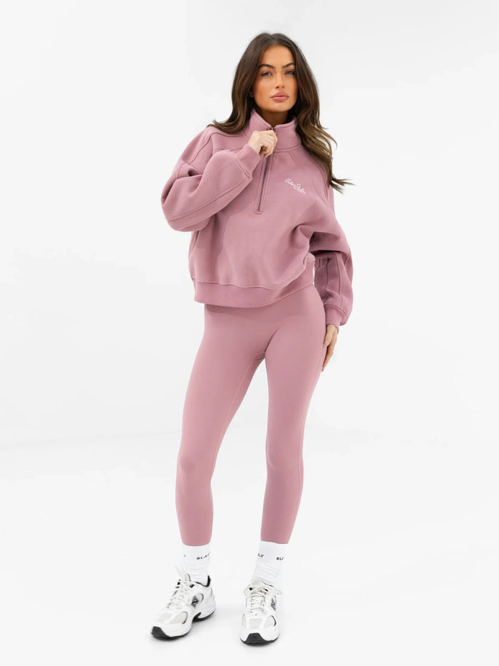 Addie 1/4 Zip Jumper - Dusty Pink