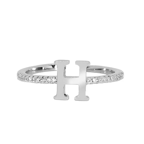 Adjustable Love Letter White Gold Ring | H