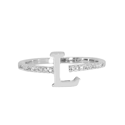Adjustable Love Letter White Gold Ring | L