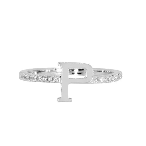 Adjustable Love Letter White Gold Ring | P