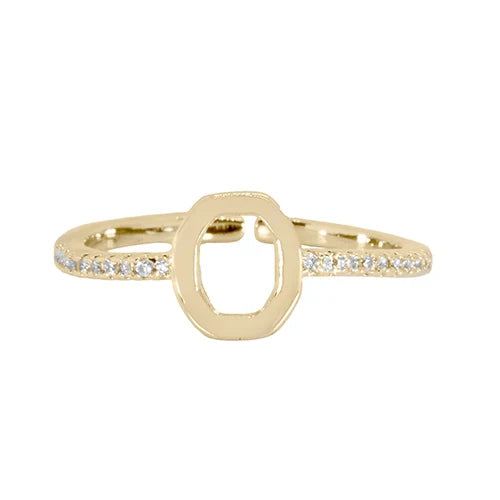Adjustable Love Letter Yellow Gold Ring | O