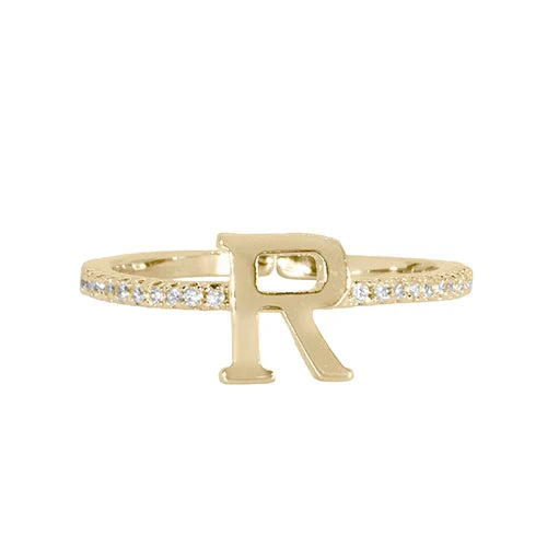 Adjustable Love Letter Yellow Gold Ring | R