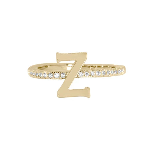 Adjustable Love Letter Yellow Gold Ring | Z