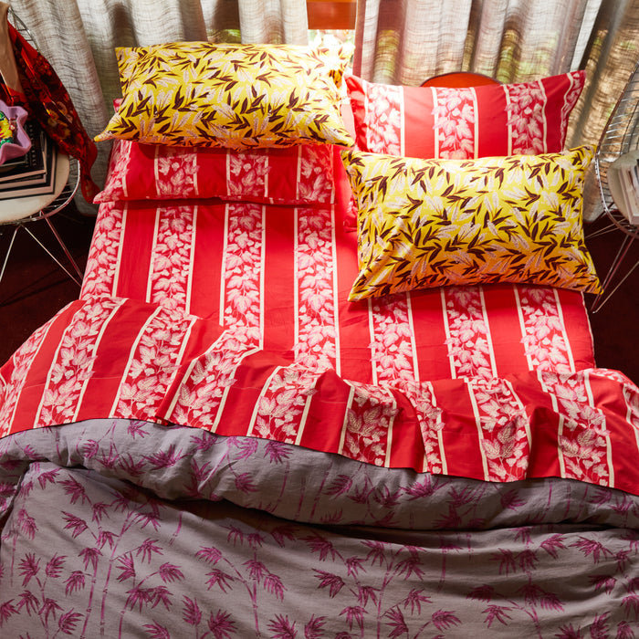 Agata Cotton Sheets - Vermillion Flat Sheet / Single