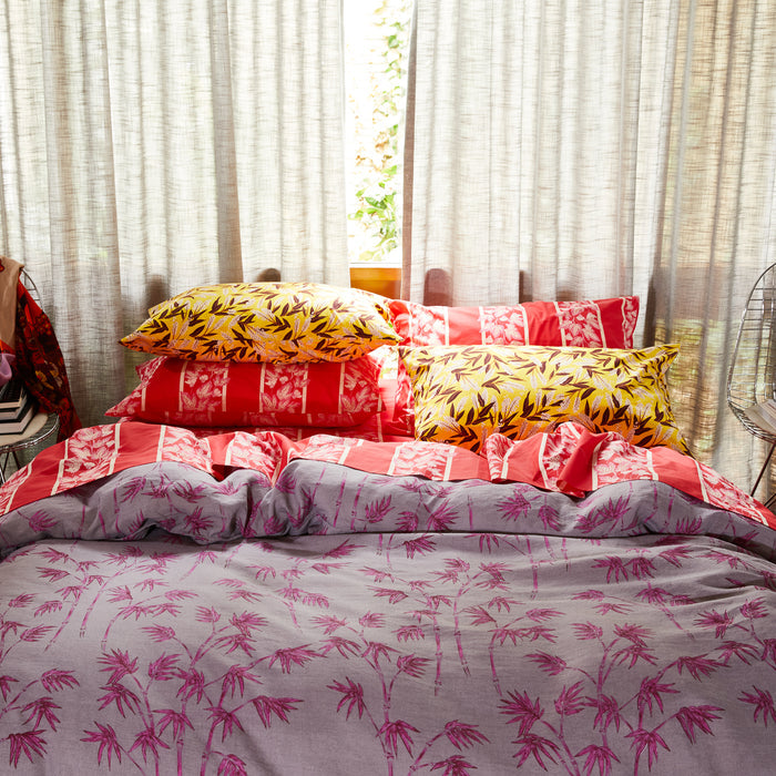 Agata Cotton Sheets - Vermillion Flat Sheet / Single