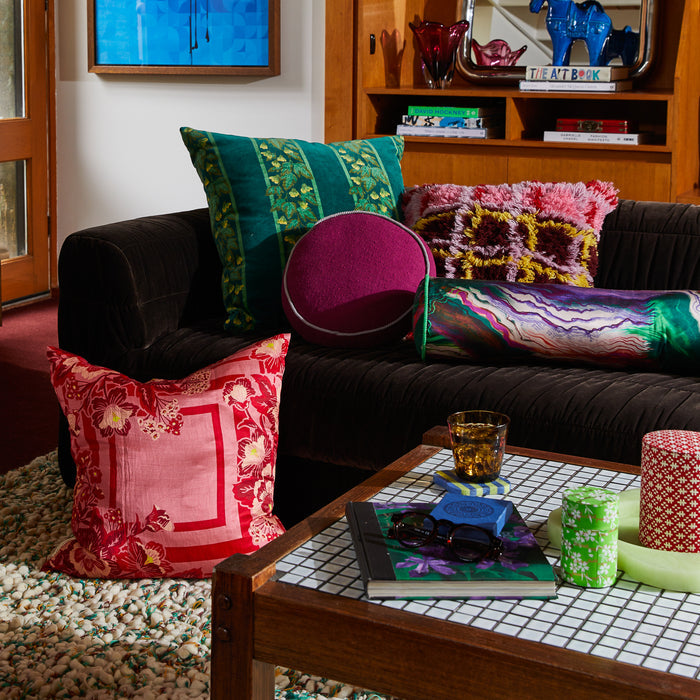 Agata Velvet Cushion - Verdant Feather Insert
