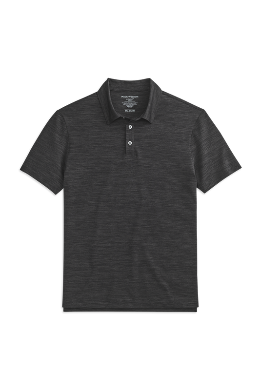 Anthracite Gargoyle | Front view of AIRKNITˣ Polo in Anthracite Gargoyle