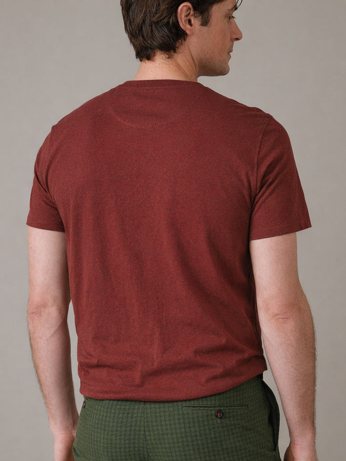 Aubin Rust Aldam Cotton Linen T-Shirt | T-Shirt
