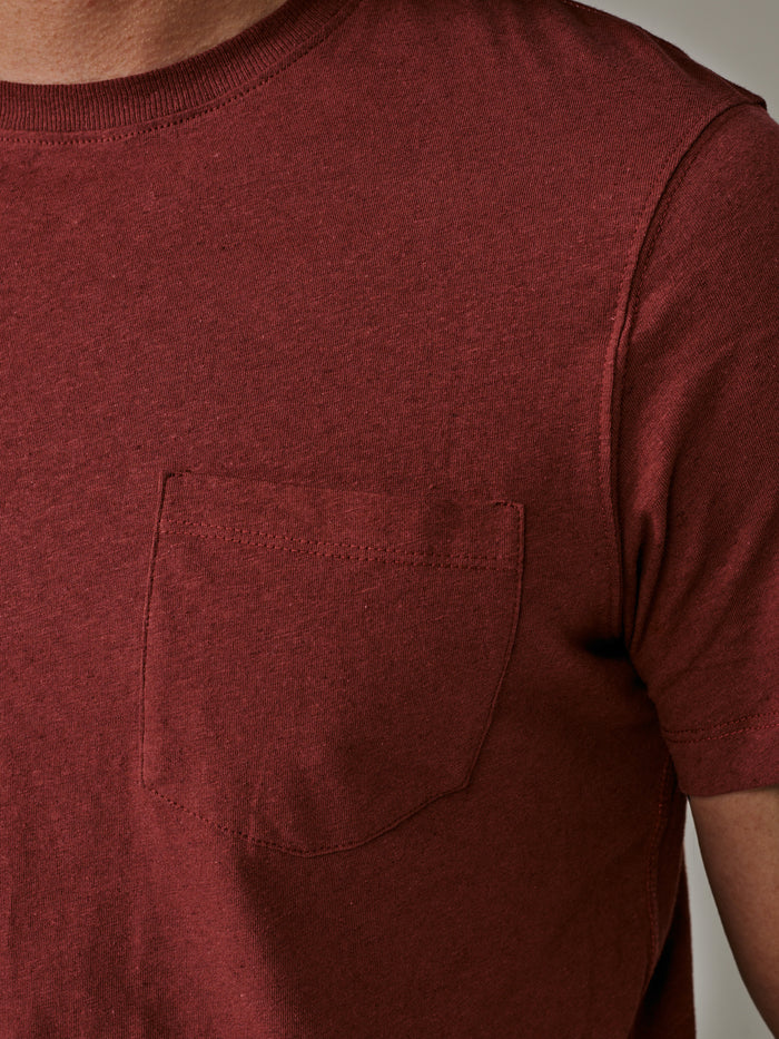Aubin Rust Aldam Cotton Linen T-Shirt | T-Shirt