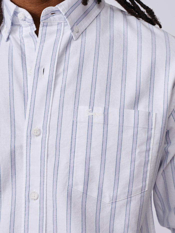 Aubin Lilac Stripe Aldridge Oxford Button Down Shirt | Oxford Shirt