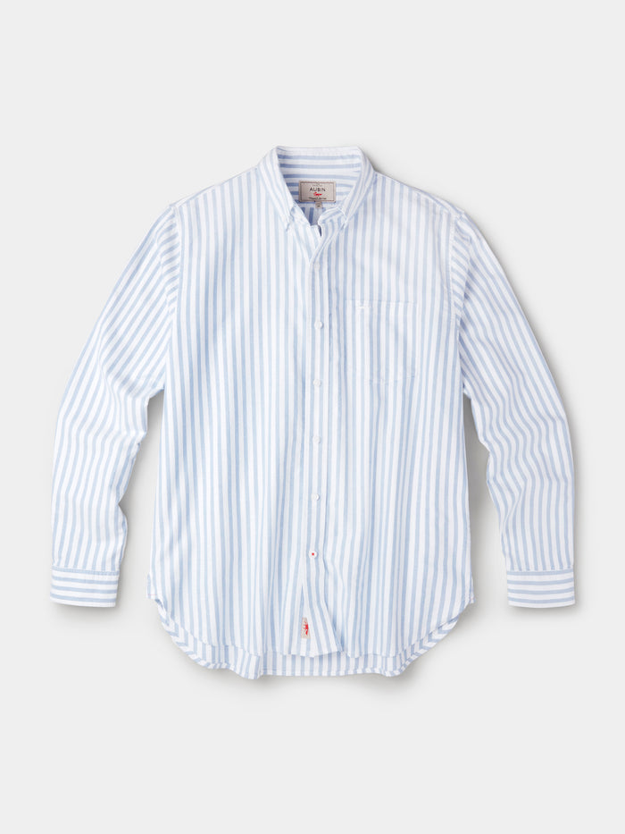 Aubin Bright Blue Stripe Aldridge Oxford Button Down Shirt | Oxford Shirt