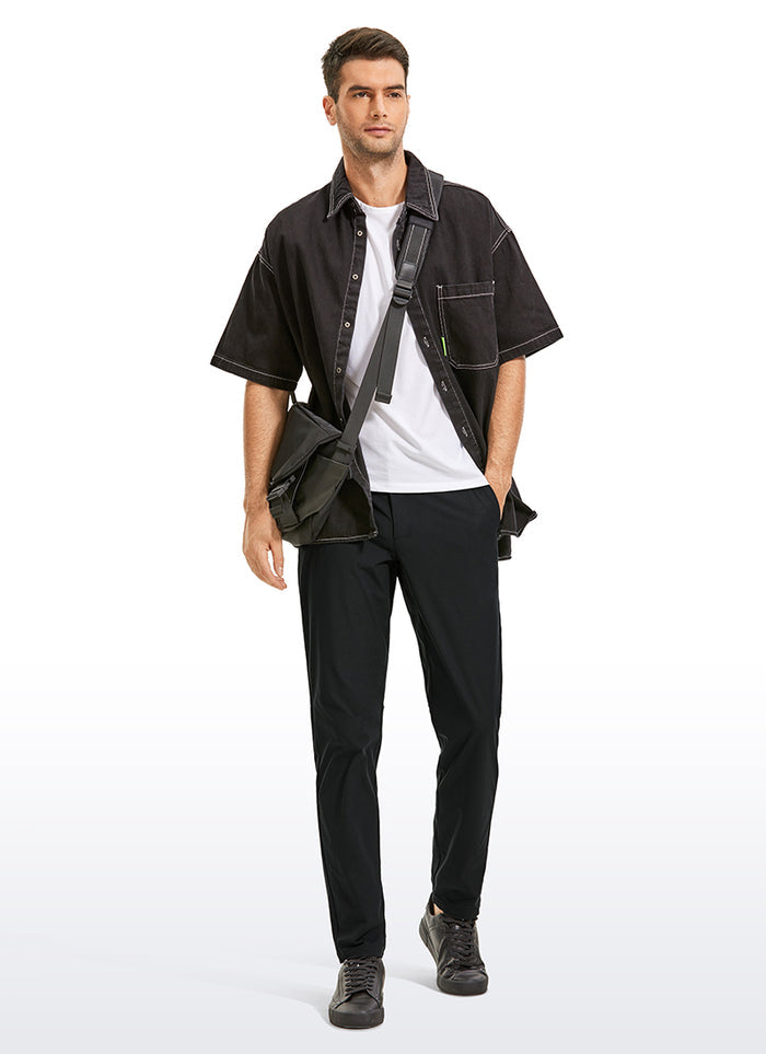 CRZ YOGA Mens Work Classic Fit All-Day Comfort Golf Pants Pockets 30'' Black