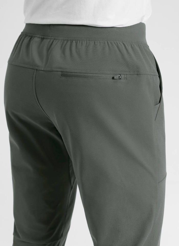 CRZ YOGA Mens Work Slim Fit All-Day Comfort Golf Joggers 30'' Grey Sage