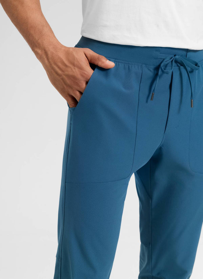 CRZ YOGA Mens Work Slim Fit All-Day Comfort Golf Joggers 30'' Iron Blue