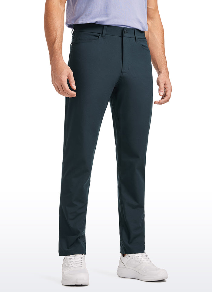 CRZ YOGA Mens Work Slim Fit All-Day Comfort Golf Pants 5 Pockets 32'' True Navy