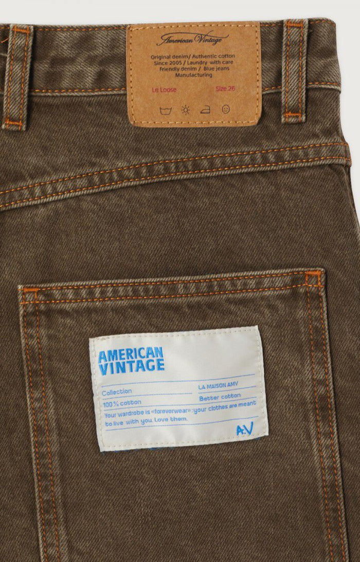 American vintage jeans denim OSH11BH26 5pockets  delave brun