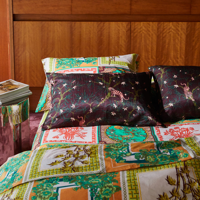 Andrea Linen-Silk Pillowcase - Rosewood Standard