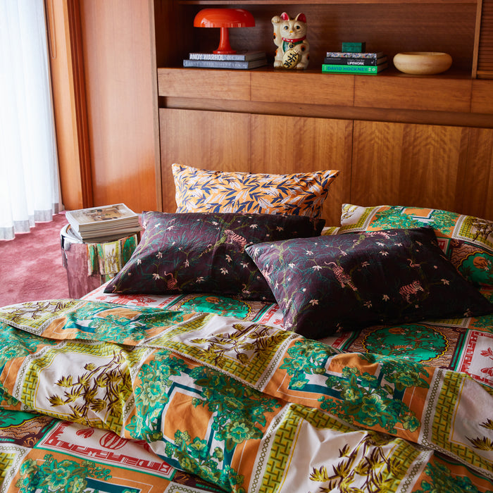 Andrea Linen-Silk Pillowcase - Rosewood Standard