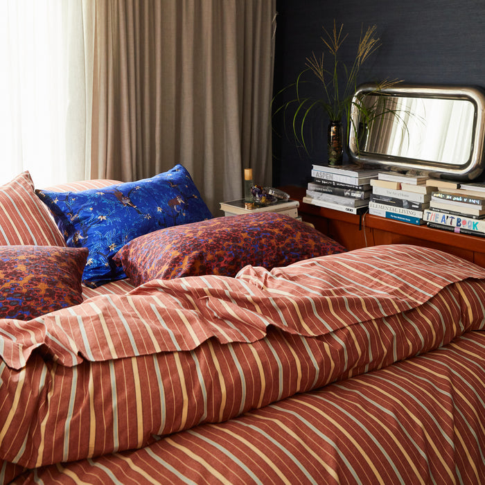 Andrea Linen-Silk Pillowcase - Ultramarine Standard