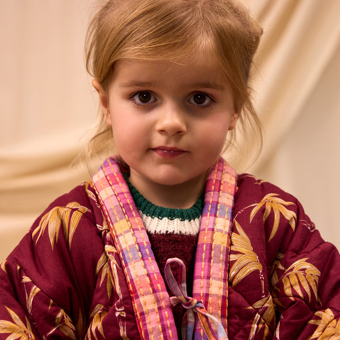 Aneta Kids Quilted Jacket - Rosewood 3