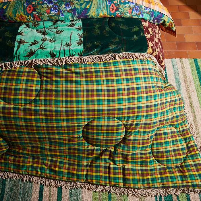 Aneta Patchwork Velvet Bedcover