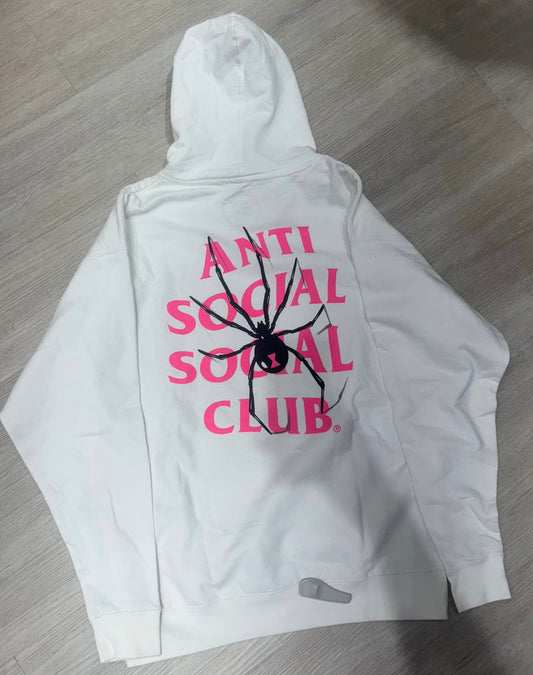 Anti Social Social Club - Pink Letter Black Spider - White - Clique Apparel