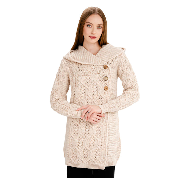 Aran Leaf Coat - Oatmeal