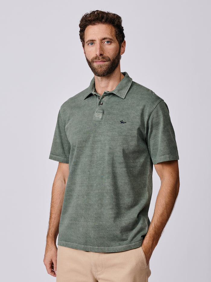Aubin Khaki Arkwright Heavyweight Jersey Polo | Polo Shirts