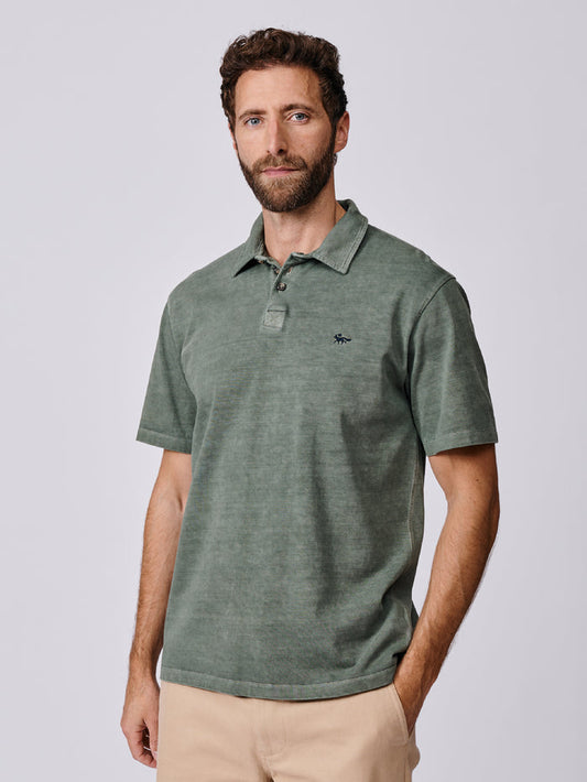 Aubin Khaki Arkwright Heavyweight Jersey Polo | Polo Shirts