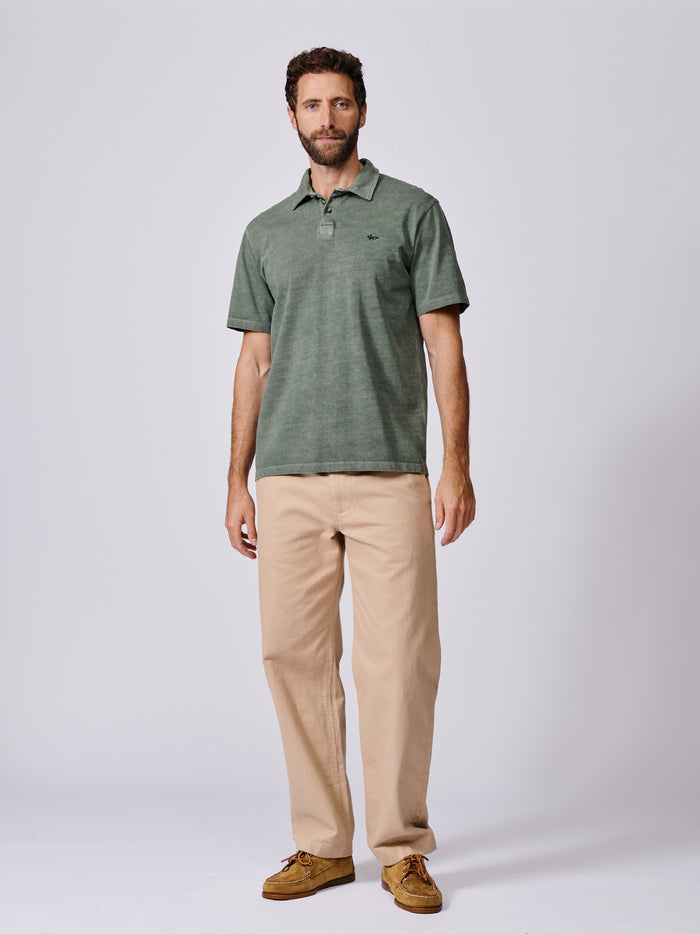 Aubin Khaki Arkwright Heavyweight Jersey Polo | Polo Shirts