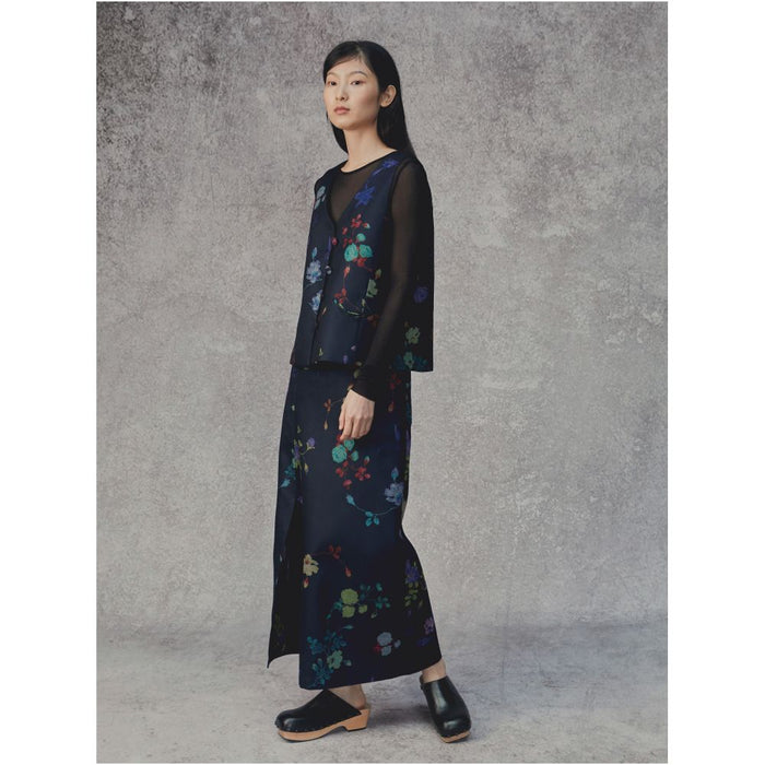 SALE6 Blue Dot Original Design Oriental New Chinese Flower Print Versatile One Step Half Skirt image 4