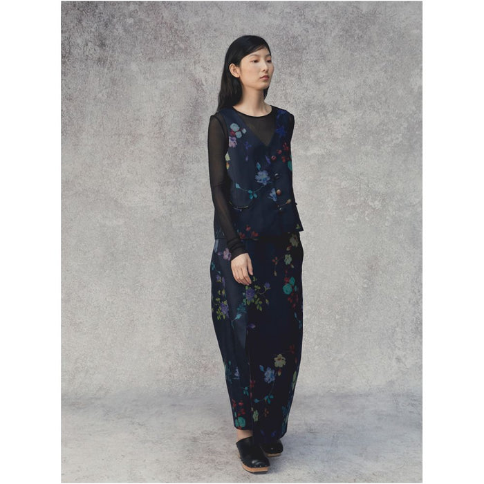 SALE6 Blue Dot Original Design Oriental New Chinese Flower Print Versatile One Step Half Skirt image 5