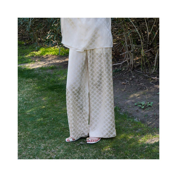 ASAYA4875 – Serene Satin Jacquard Pants🌿✨