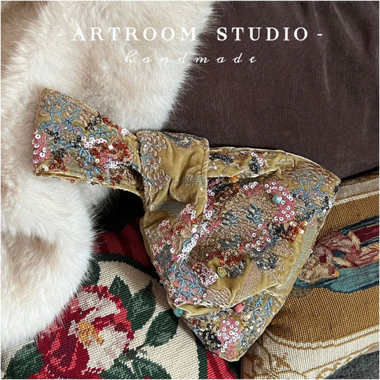 ASAYA4952 – Golden Tapestry Handcrafted Bag ✨🌸