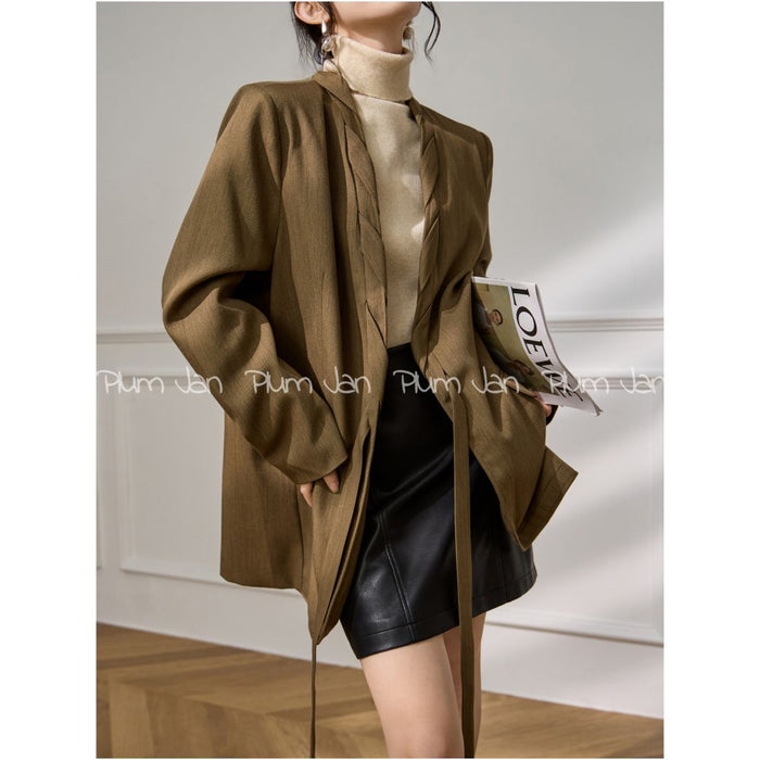 Plum Jan high end dark green miu series suit jacket women 2025 new style this year popular style image 0