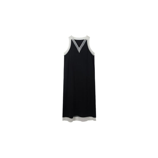 ASAYA5064 – Lumière Contrast Silk Dress ☀️🖤