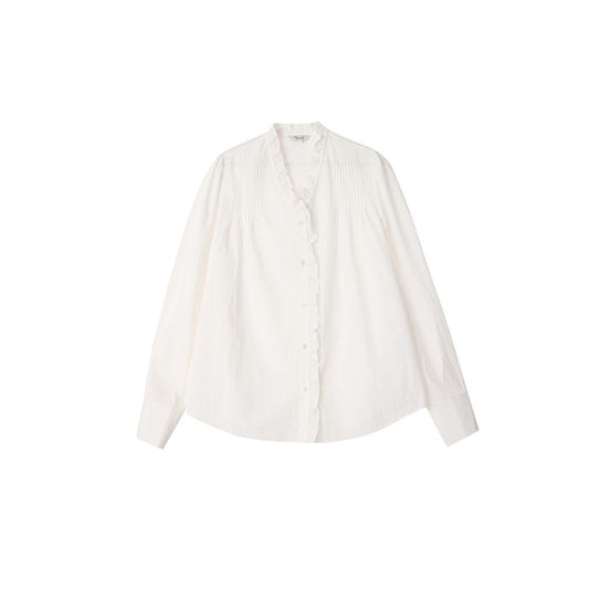 ASAYA5449 – Soft Romance Ruffle Collar Blouse 🤍✨