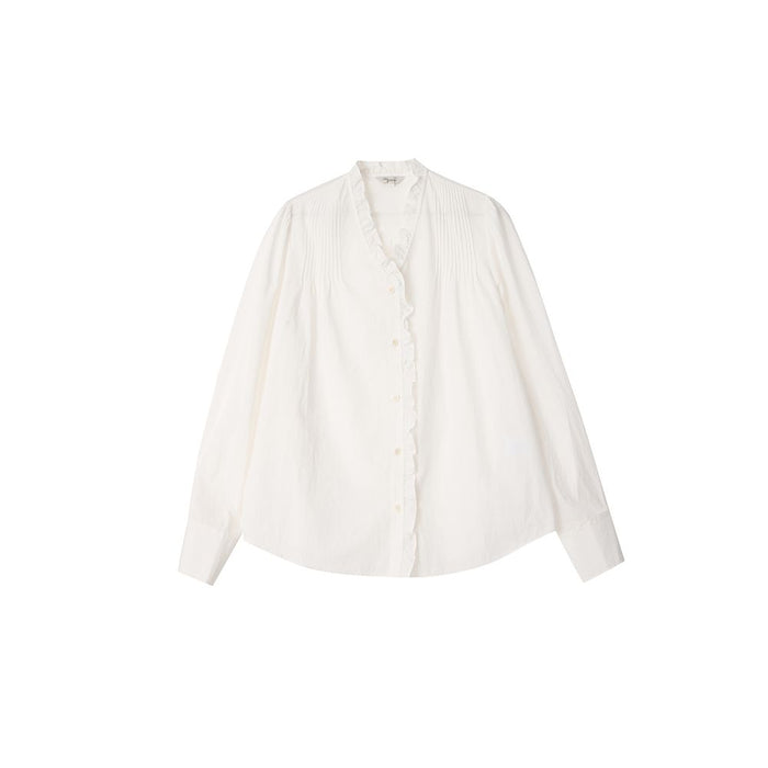 ASAYA5449 – Soft Romance Ruffle Collar Blouse 🤍✨