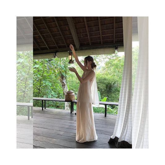 ASAYA5456 – Soft Nature Linen Layer Set 🌿🤍