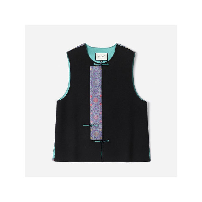 WWT08140 Coat Comes with 30 Cashmere 70 Wool Splicing 38 MM Four in One Ruyi Song Jin Vest image 1