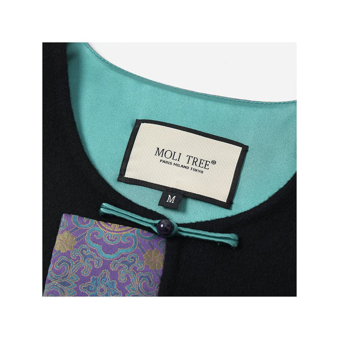 WWT08140 Coat Comes with 30 Cashmere 70 Wool Splicing 38 MM Four in One Ruyi Song Jin Vest image 2