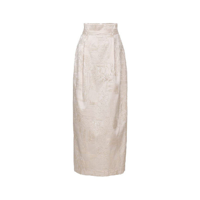 ASAYA5955 – Timeless Brocade Wrap Skirt 🤍🖤